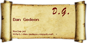 Dan Gedeon névjegykártya